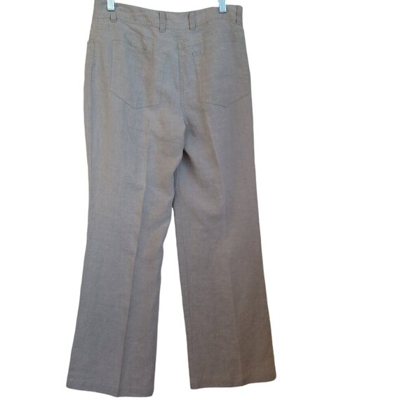 Eileen Fisher Linen Pants Natural Classic Flat Front Womens 4 - Picture 3 of 13